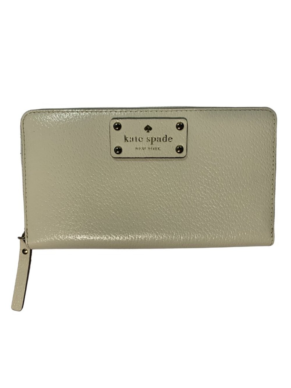 Kate Spade Neda WLRU1153 Wellesley Leather Zip Around Wallet in Porcelain